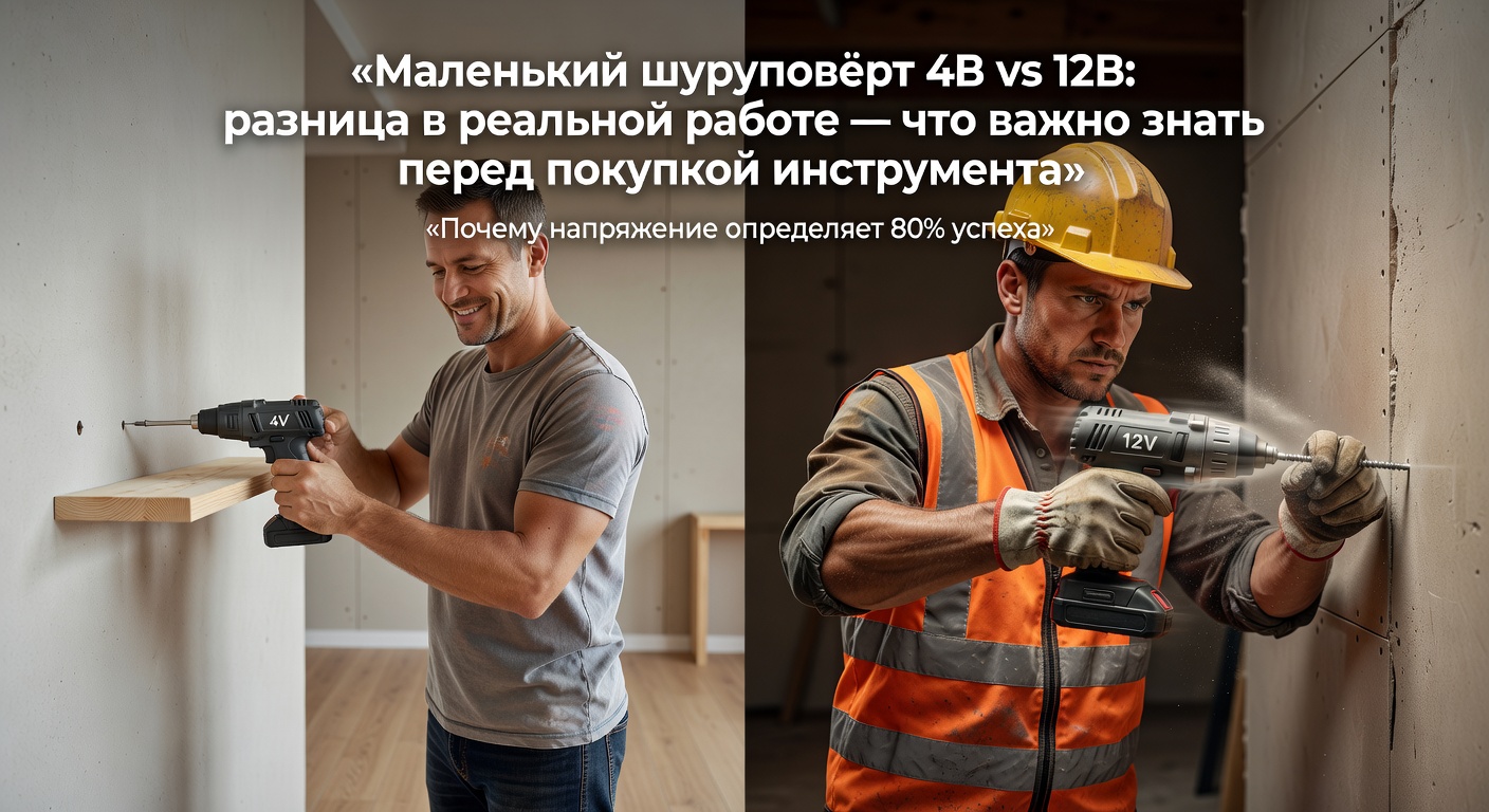 Маленький шуруповёрт 4В vs 12В: разница в реальной работе — что важно знать перед покупкой инструмента