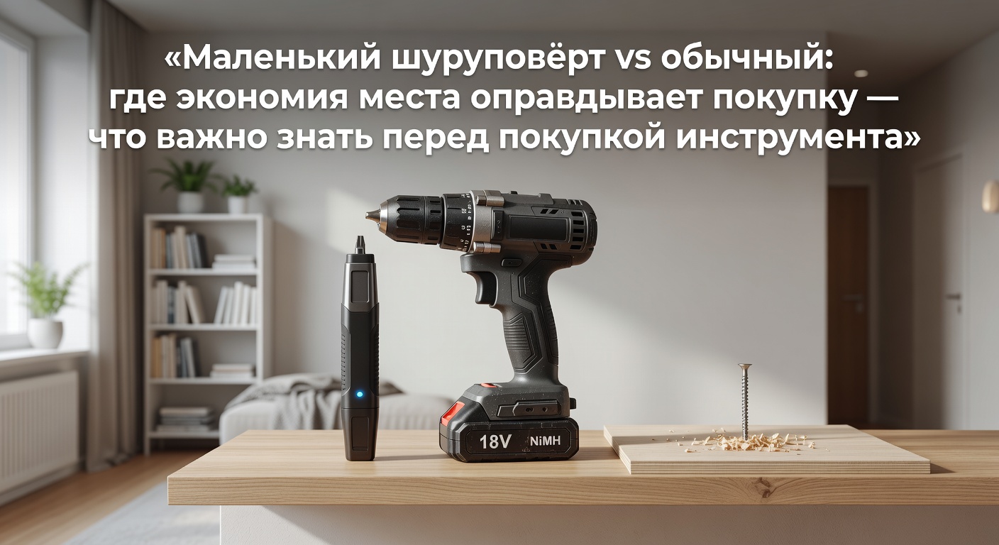 Маленький шуруповёрт vs обычный: где экономия места оправдывает покупку — что важно знать перед покупкой инструмента