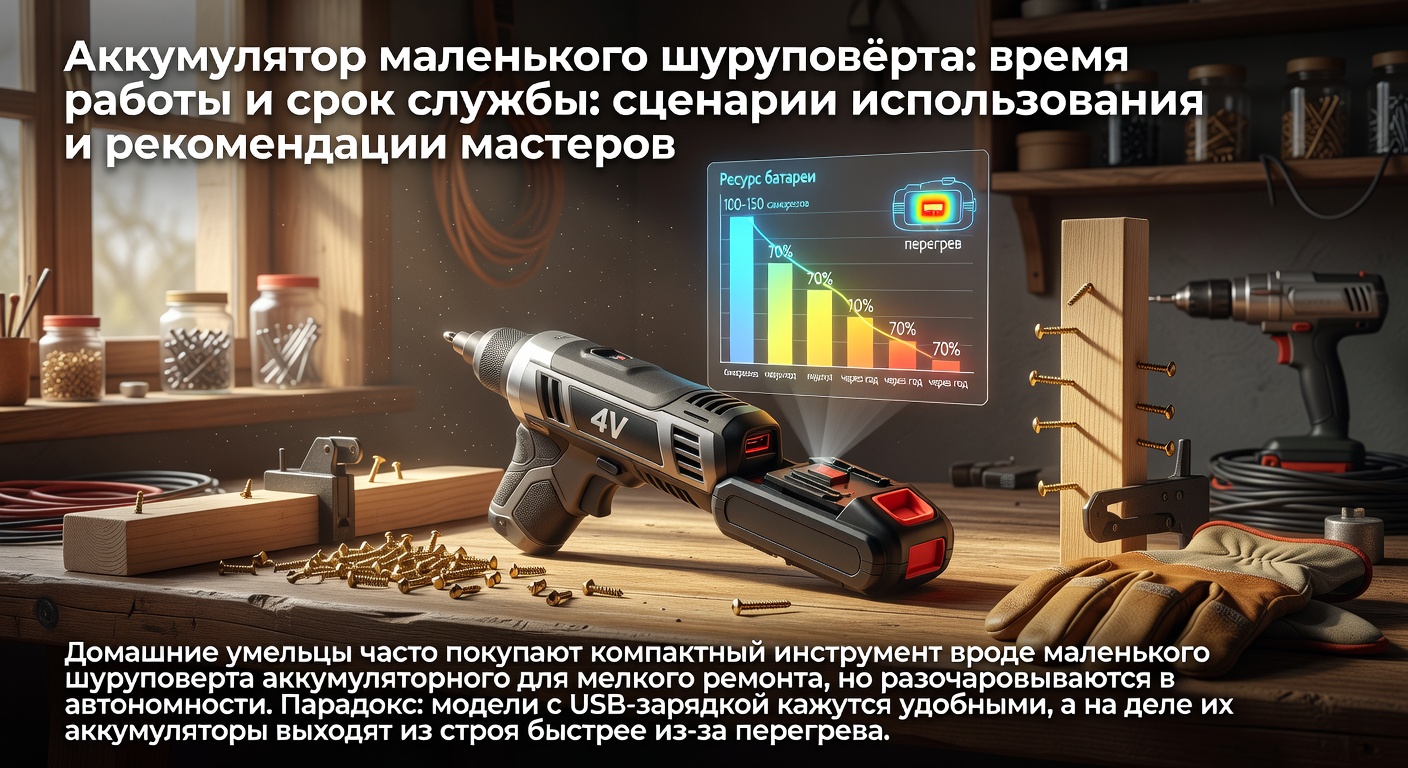 Аккумулятор маленького шуруповёрта: время работы и срок службы: сценарии использования и рекомендации мастеров