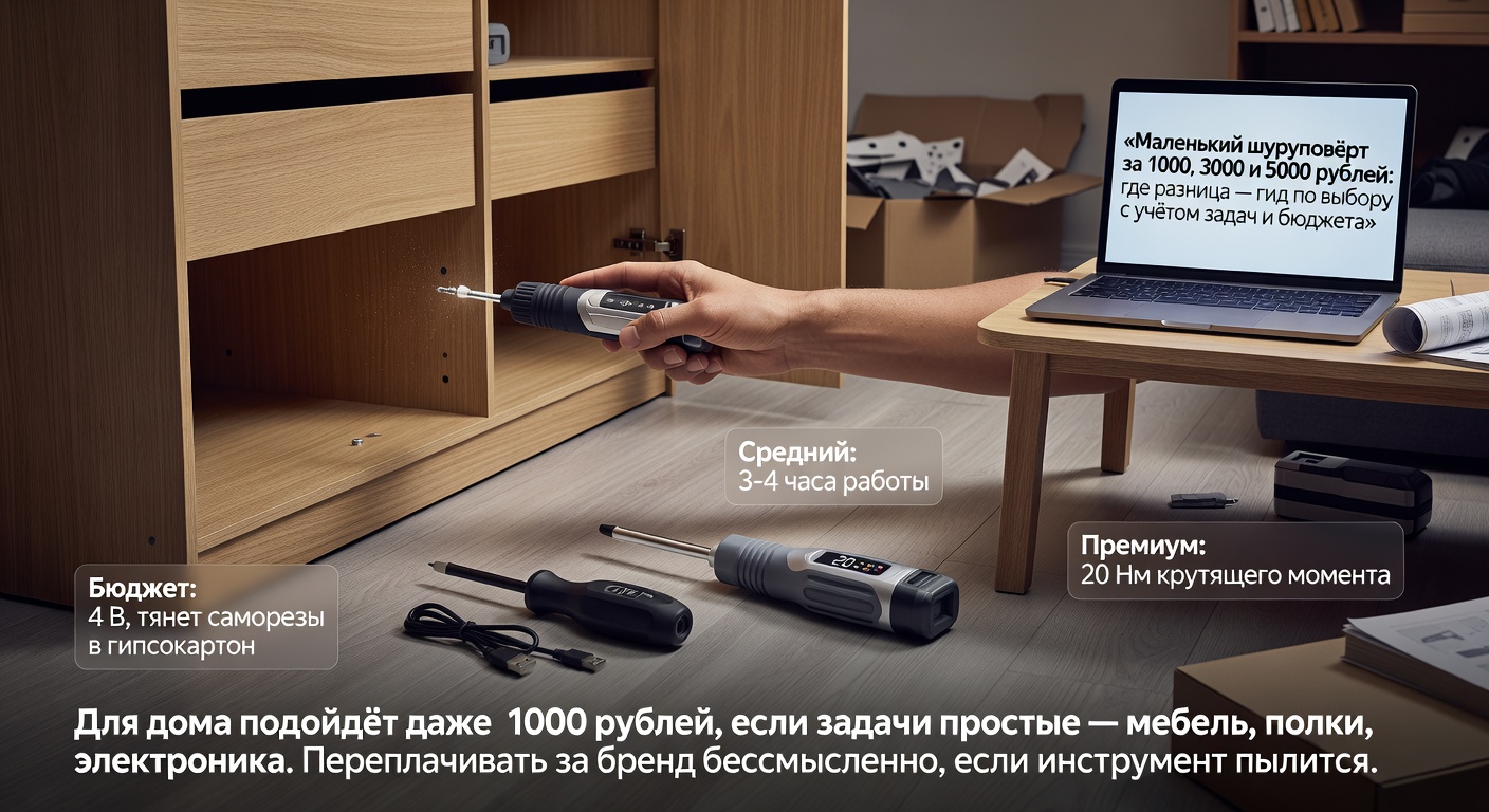 Маленький шуруповёрт за 1000, 3000 и 5000 рублей: где разница — гид по выбору с учётом задач и бюджета