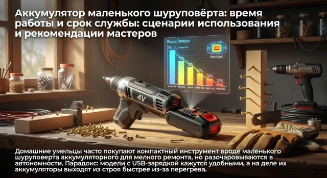 Аккумулятор маленького шуруповёрта: время работы и срок службы: сценарии использования и рекомендации мастеров